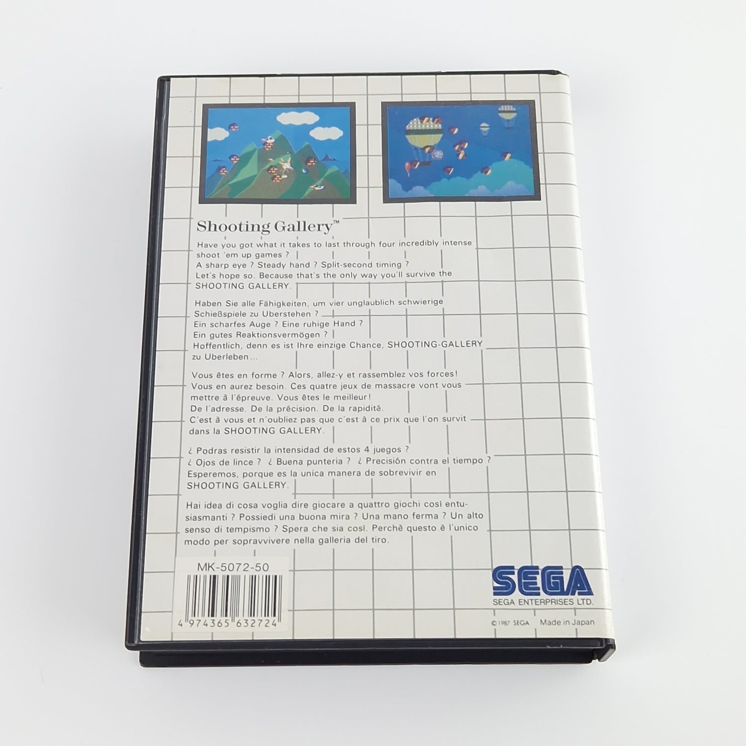 Sega Master System Spiel : Shooting Gallery - Modul OVP MS PAL Cartridge