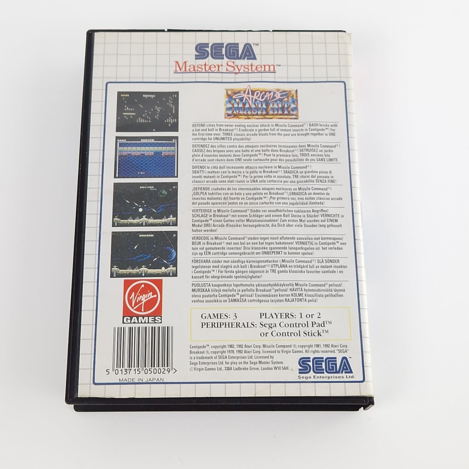 Sega Master System Spiel : Arcade Smash Hits - Modul OVP Anleitung PAL Cartridge