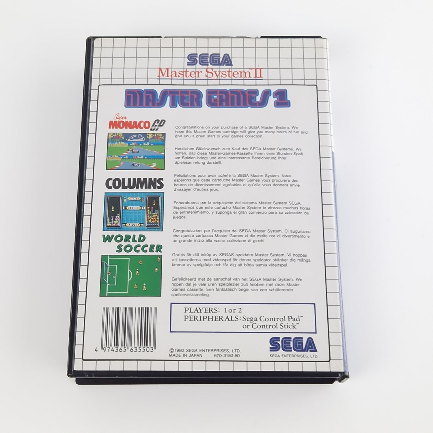 Sega Master System Spiel : Master Games 1 - Modul OVP Anleitung PAL Cartridge