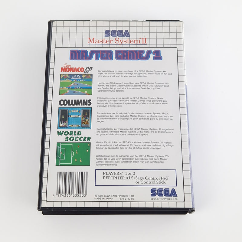 Sega Master System Spiel : Master Games 1 - Modul OVP Anleitung PAL Cartridge