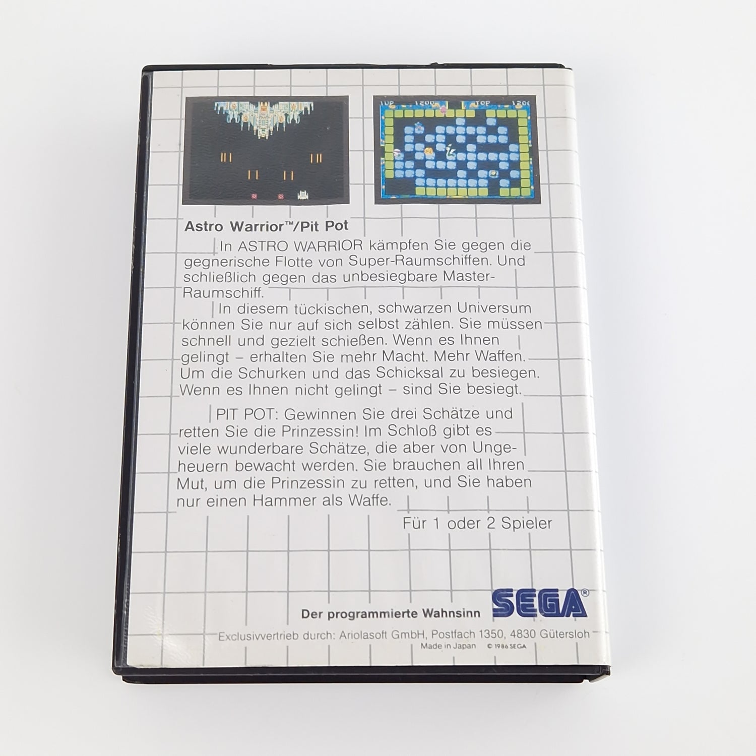 Sega Master System Spiel : Astro Warrior / Pit Pot - Modul OVP Anleitung PAL