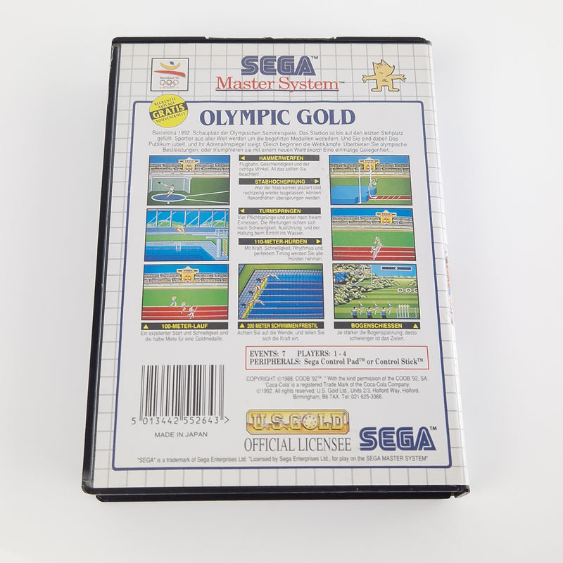 Sega Master System Spiel : Olympic Gold Barcelona 92 - Modul OVP Anleitung PAL