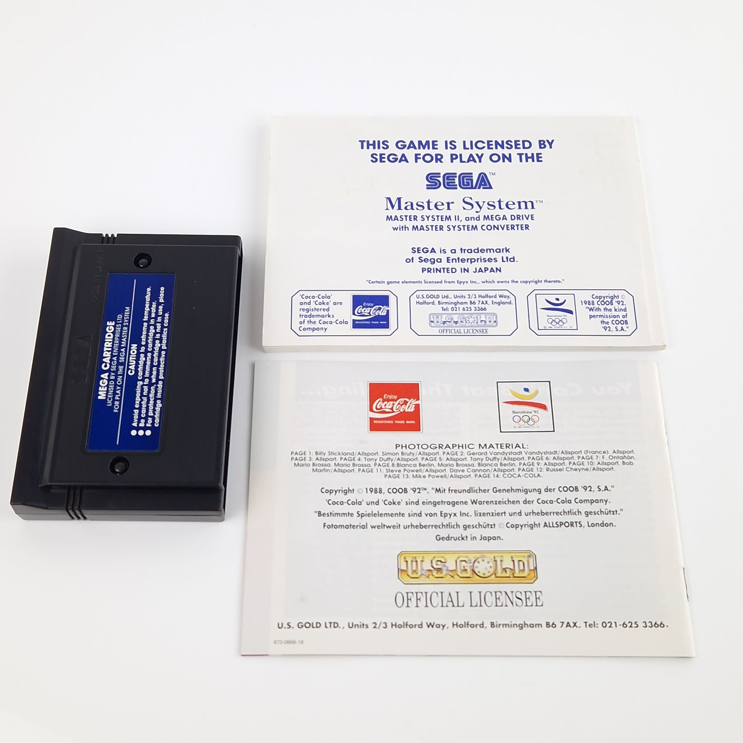 Sega Master System Spiel : Olympic Gold Barcelona 92 - Modul OVP Anleitung PAL