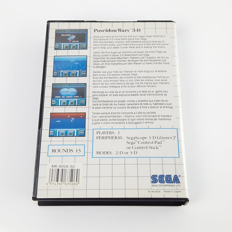 Sega Master System Spiel : Poseidon Wars 3-D - Modul OVP Anleitung | PAL MS