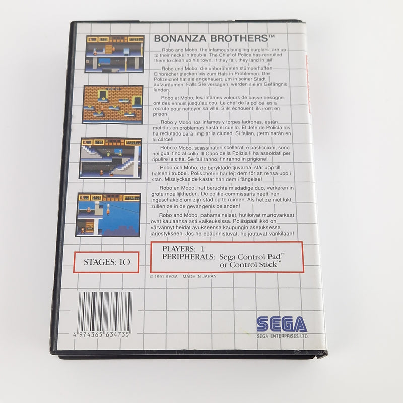 Sega Master System Spiel : Bonanza Bros - Modul OVP Anleitung | PAL MS