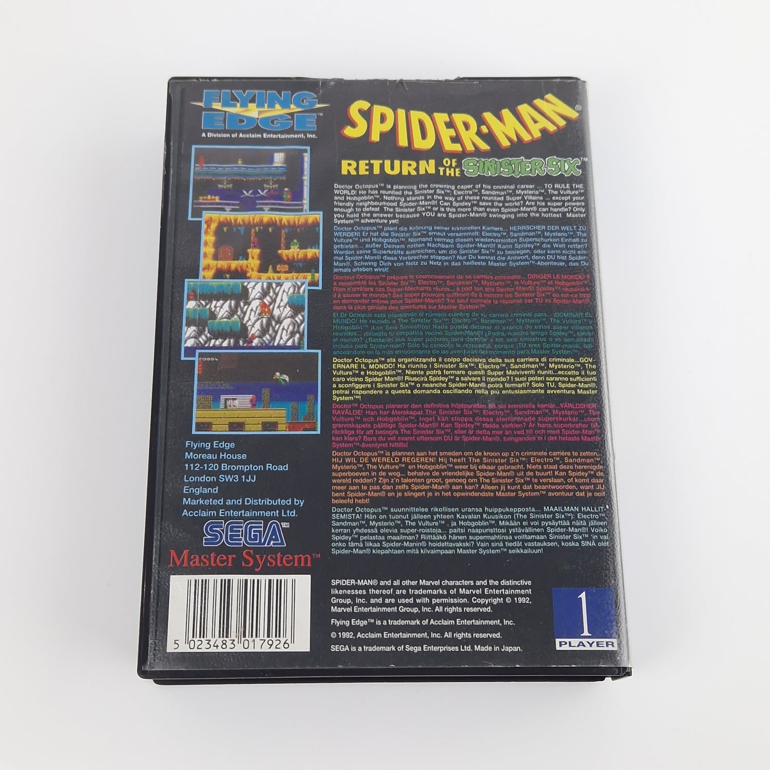 Sega Master System Spiel : Spider-Man Return of the Sinister Six - Modul OVP PAL