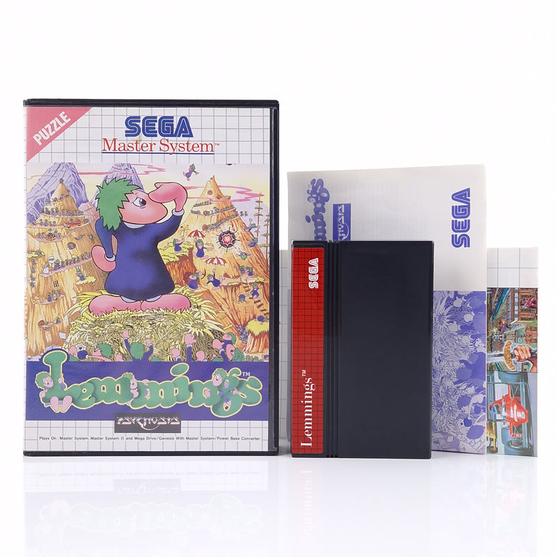 Sega Master System Spiel : Lemmings - Modul OVP Anleitung PAL