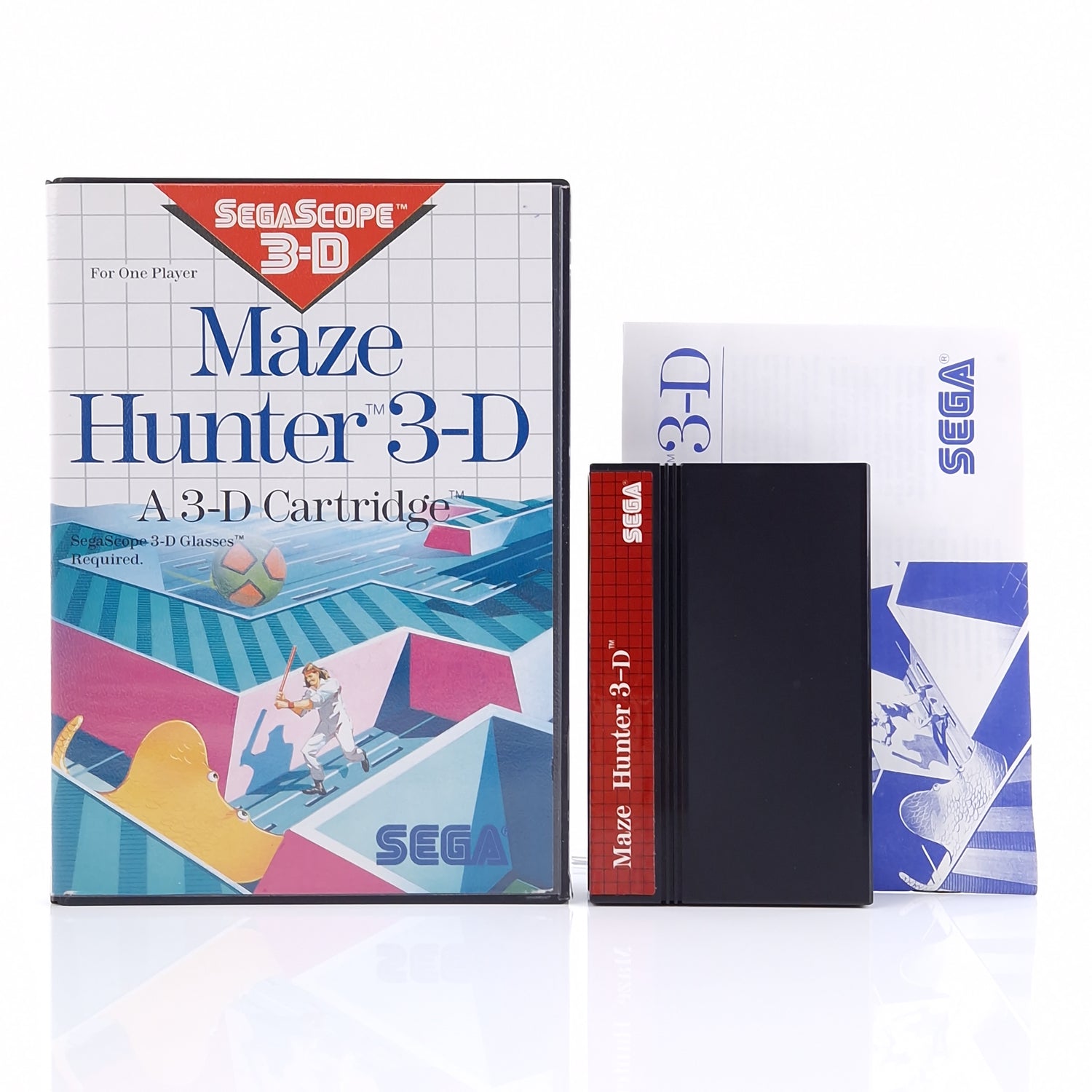 Sega Master System Spiel : Maze Hunter 3-D - Modul OVP Anleitung PAL Cartridge