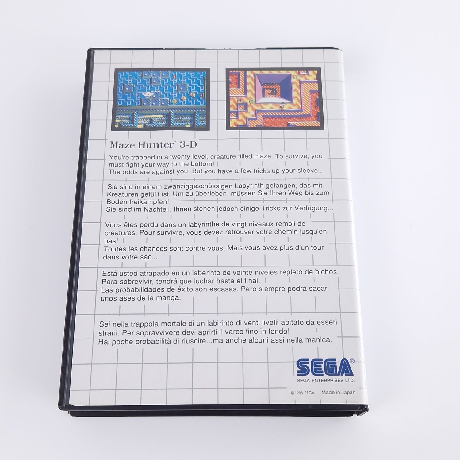 Sega Master System Spiel : Maze Hunter 3-D - Modul OVP Anleitung PAL Cartridge