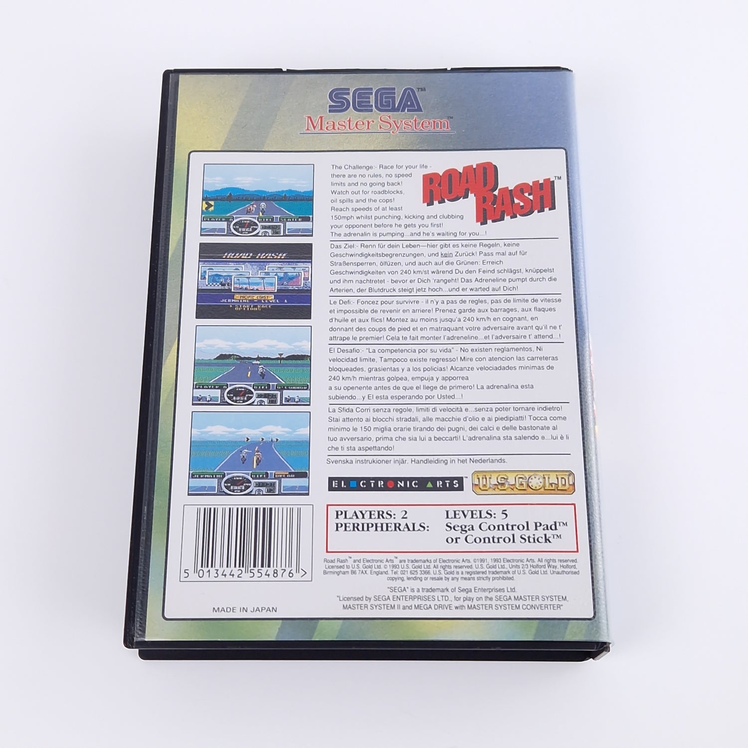 Sega Master System Spiel : Road Rash - Modul OVP Anleitung | PAL MS Cartridge