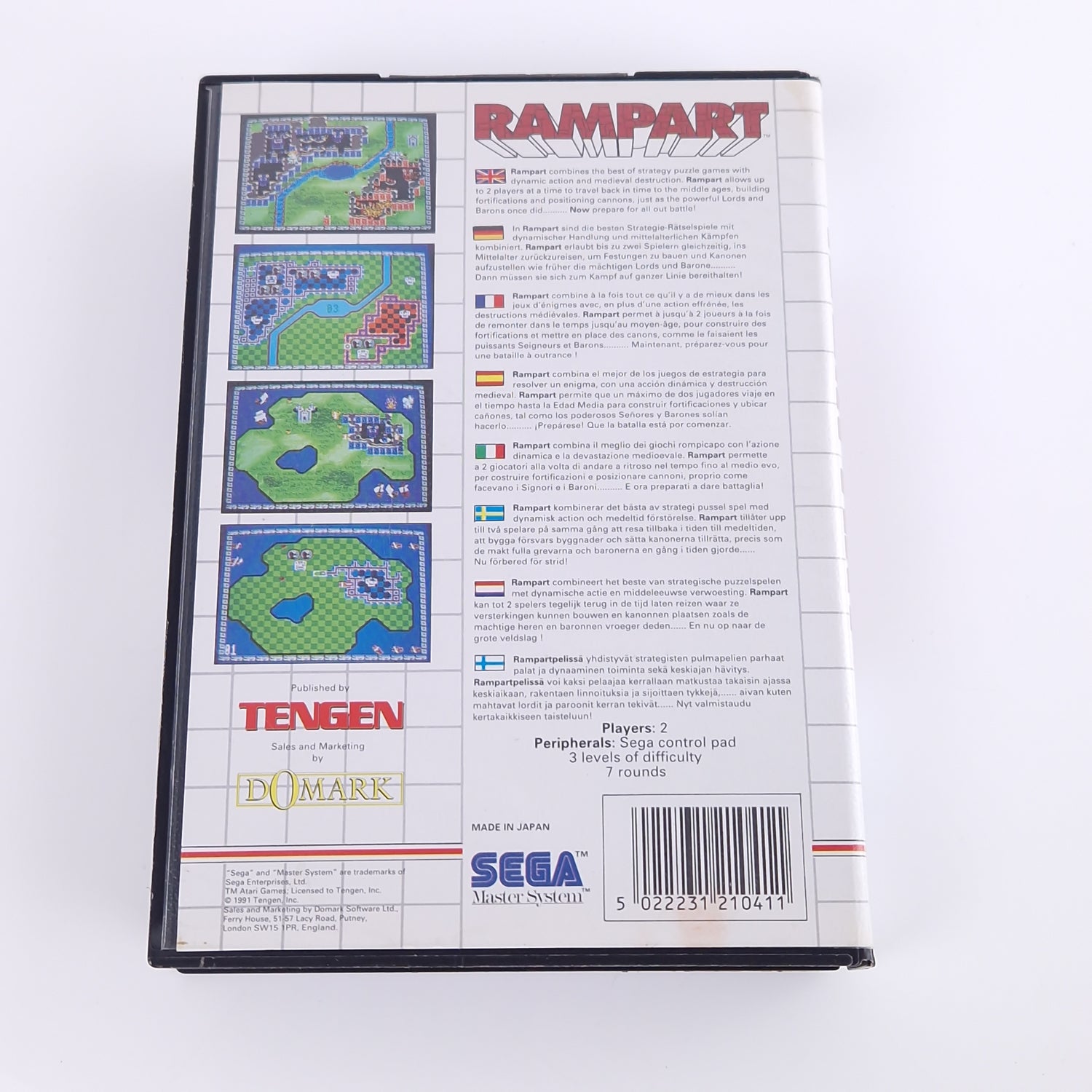 Sega Master System Spiel : Rampart - Modul Anleitung OVP PAL