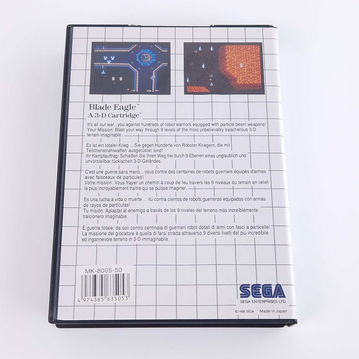 Sega Master System Spiel : Blade Eagle 3-D - OVP Anl Modul PAL MS Cartridge