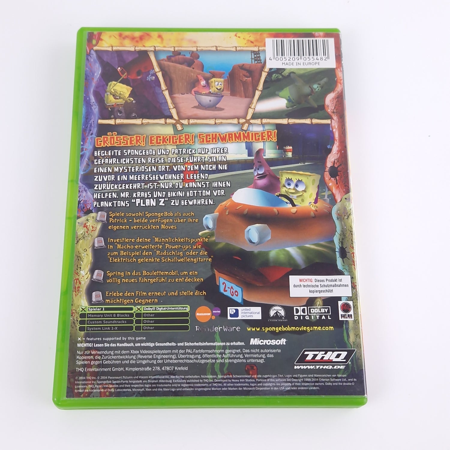 Xbox Classic Spiel : Spongebob Schwammkopf der Film - CD OVP Anleitung PAL