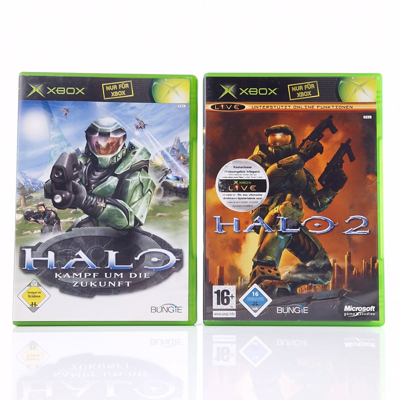 Xbox Classic Spiel : Halo 1 & 2 im Bundle SET - CD OVP Anleitung PAL