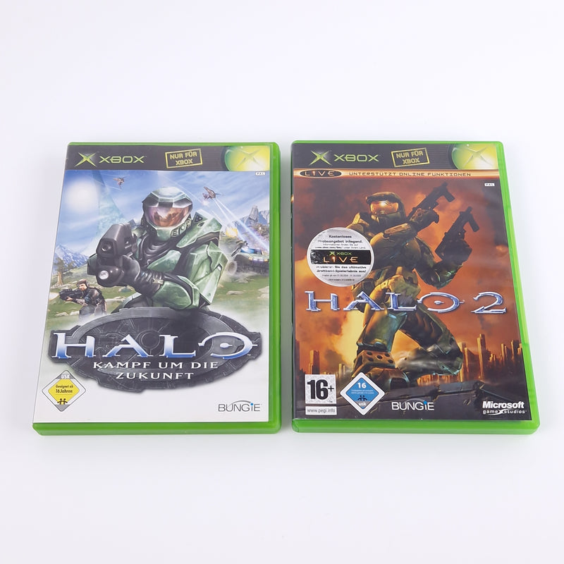 Xbox Classic Spiel : Halo 1 & 2 im Bundle SET - CD OVP Anleitung PAL