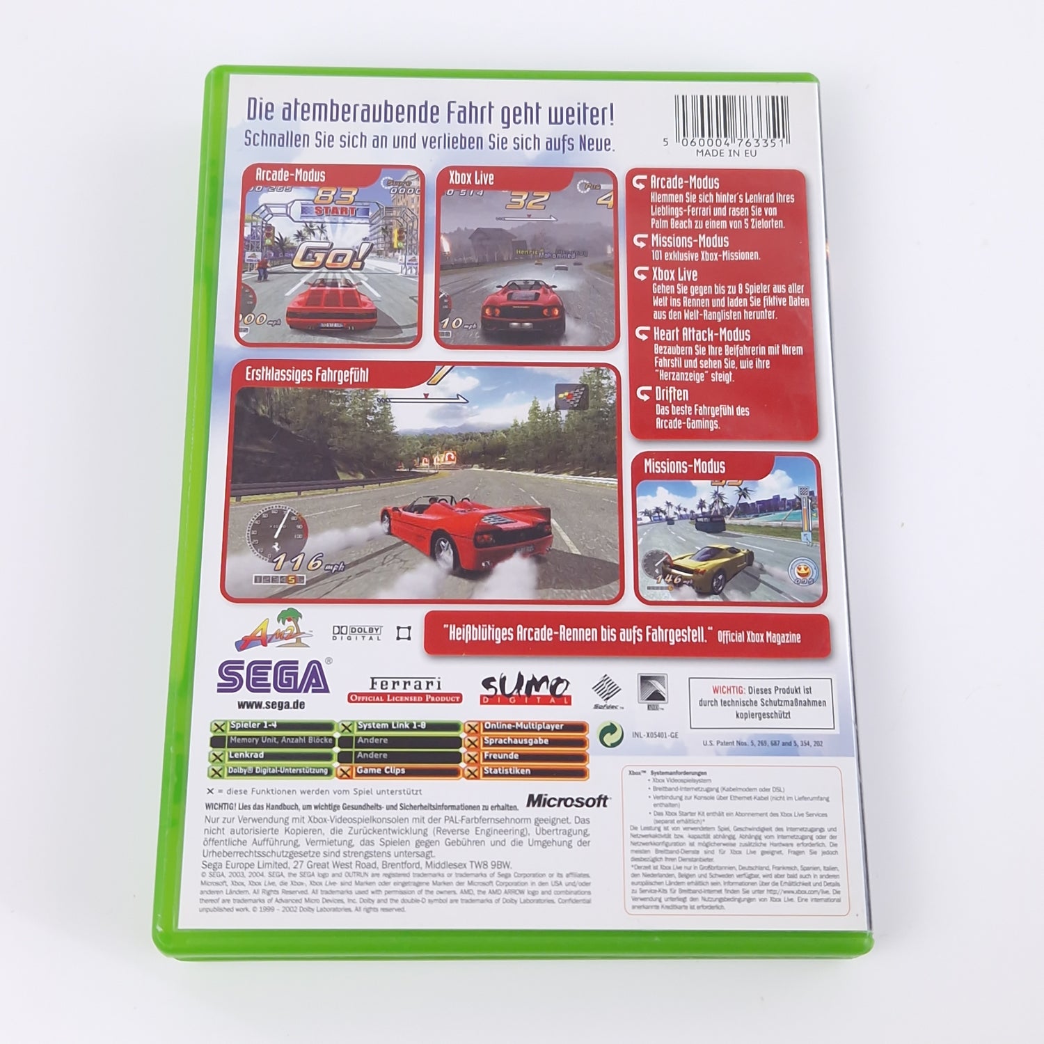 Xbox Classic Spiel : Out Run 2 - CD Anleitung OVP | PAL Autorennen