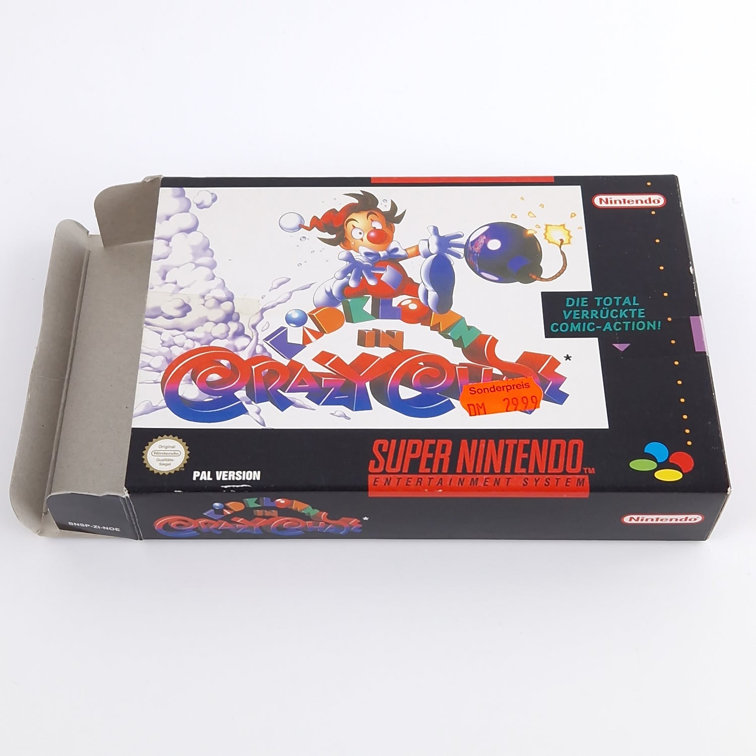 Super Nintendo Spiel : Kid Klown in Crazy Chase - SNES OVP PAL NOE