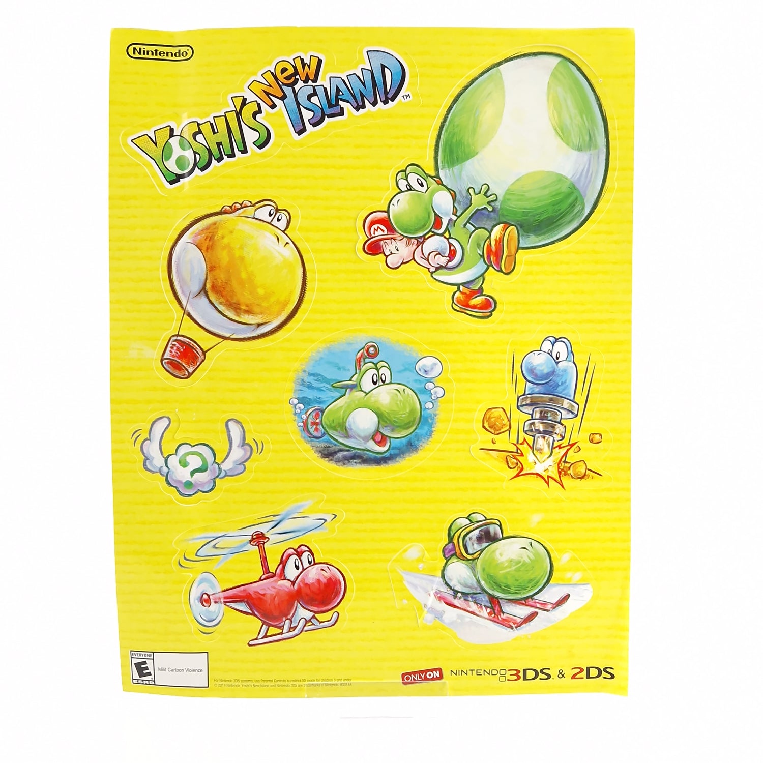 New Yoshis Island DS / 2DS Klebe Sticker / Promotional Sticker Sheet