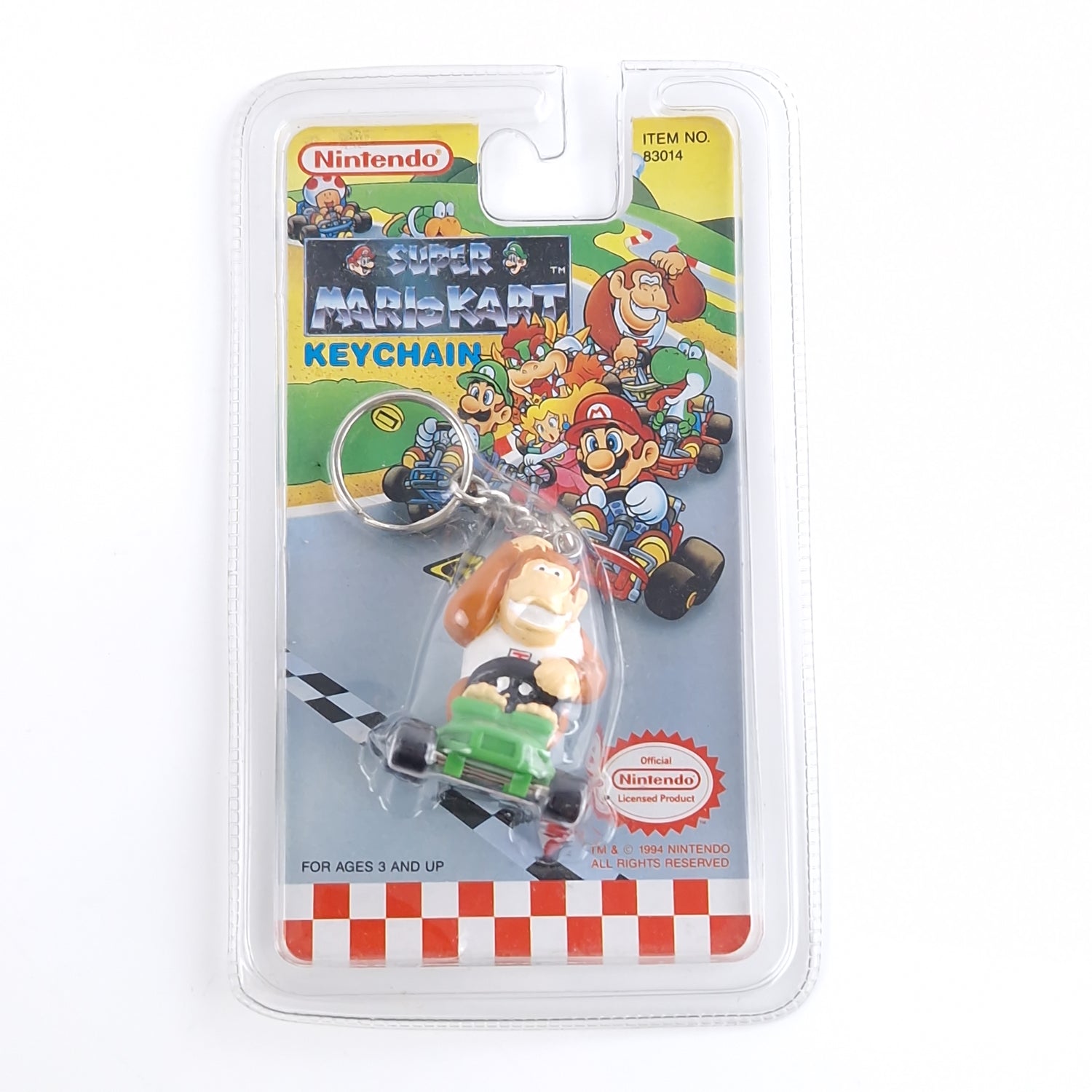 Super Mario Kart Keychain von 1994 - Character : Donkey Kong Jr. / Brand NEW NEU