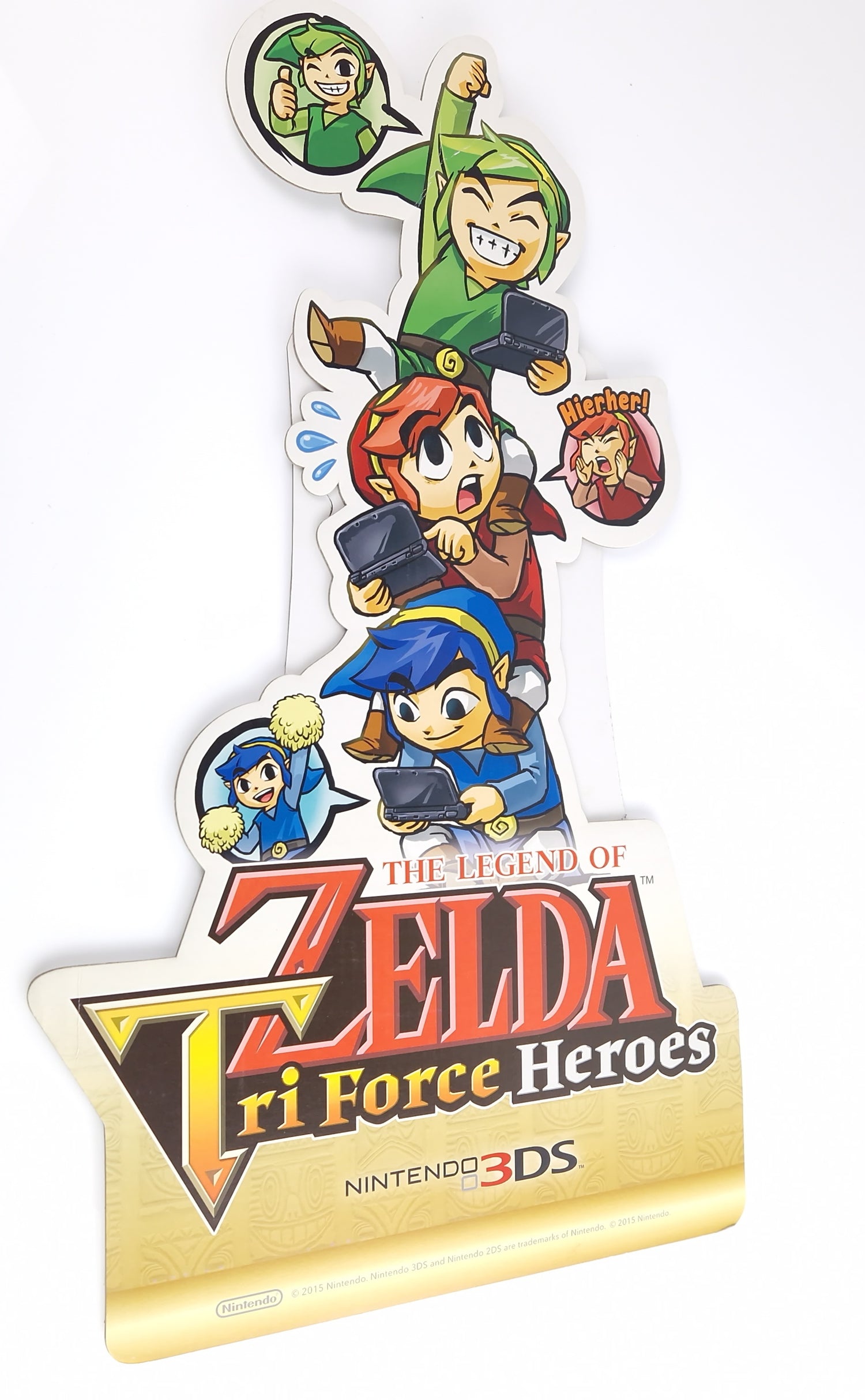 Nintendo 3DS Papp Aufsteller : Zelda Triforce Heroes - Promo Store Sign