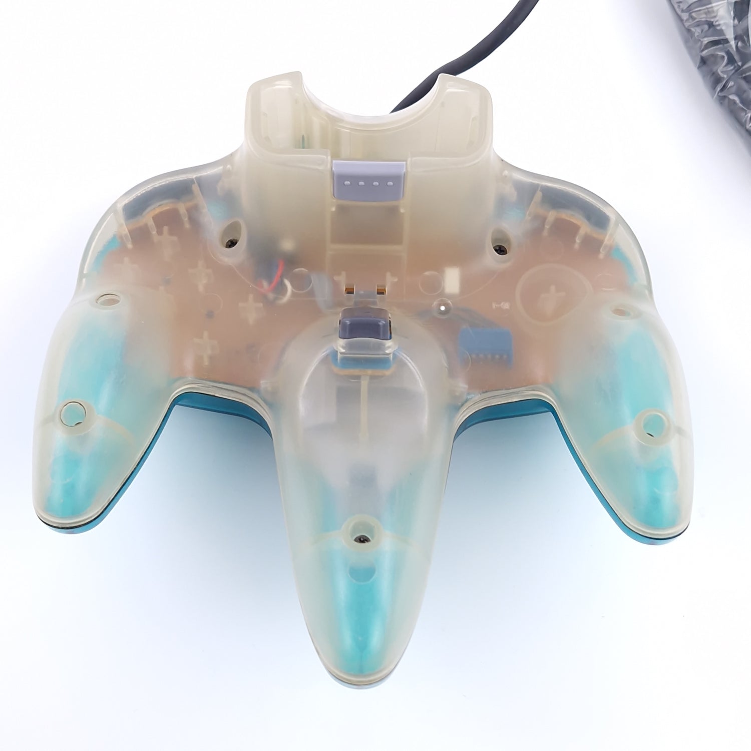 Nintendo 64 Zubehör : Original N64 Controller Clear Blue - OVP PAL Transparent