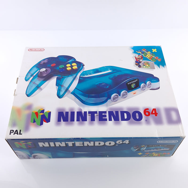 Nintendo 64 Konsole + Super Mario 64 Bundle Pak - N64 OVP PAL Console Clear Blue