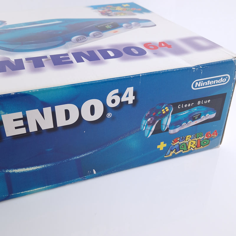 Nintendo 64 Konsole + Super Mario 64 Bundle Pak - N64 OVP PAL Console Clear Blue