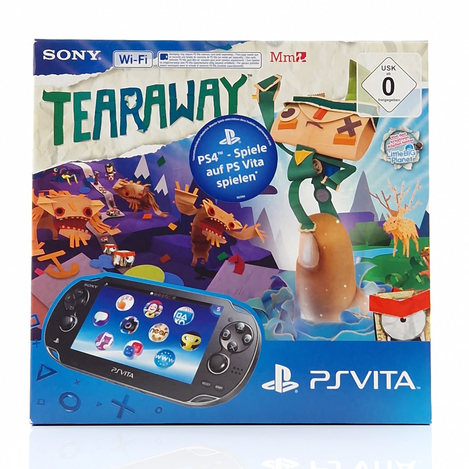 PS Vita Konsole : Tearaway Pak Bundle mit Crystal Black Console - OVP NEU SEALED