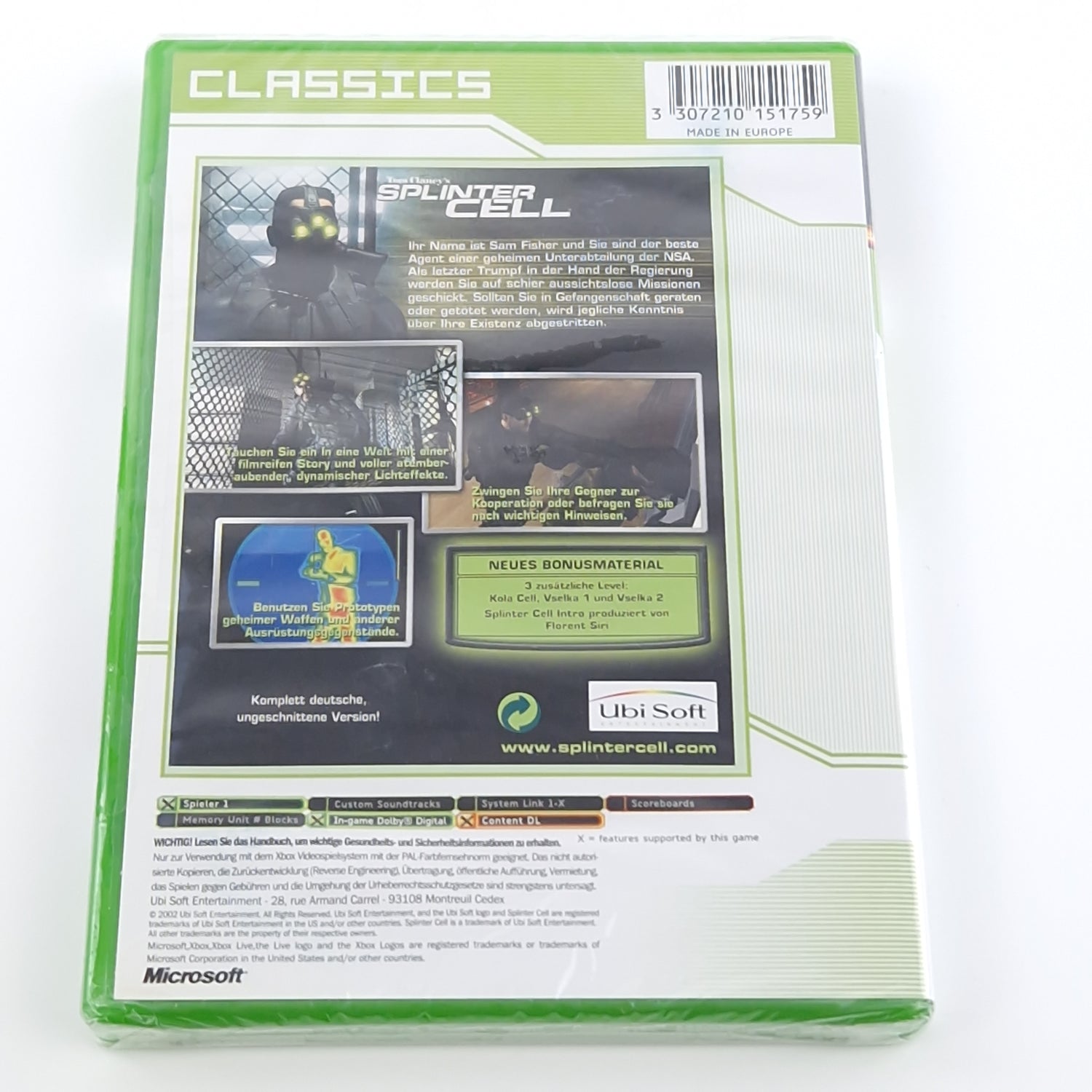 Xbox Classic Spiel : Tom Clancys Splinter Cell - NEU SEALED OVP