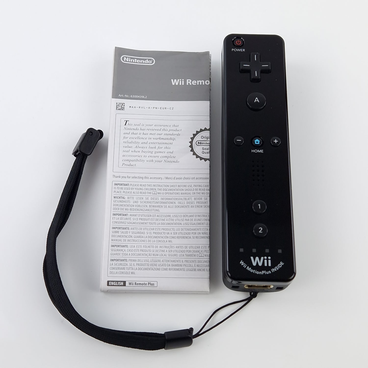 Nintendo Wii Zubehör : Original Nintendo Wii Remote Motion Plus Inside Schwarz