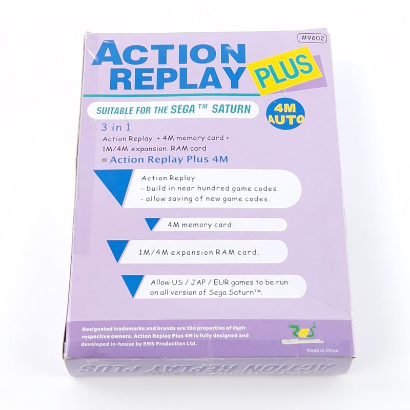 Sega Saturn Zubehör : Action replay 4m plus + Leer Cartridge & OVP -