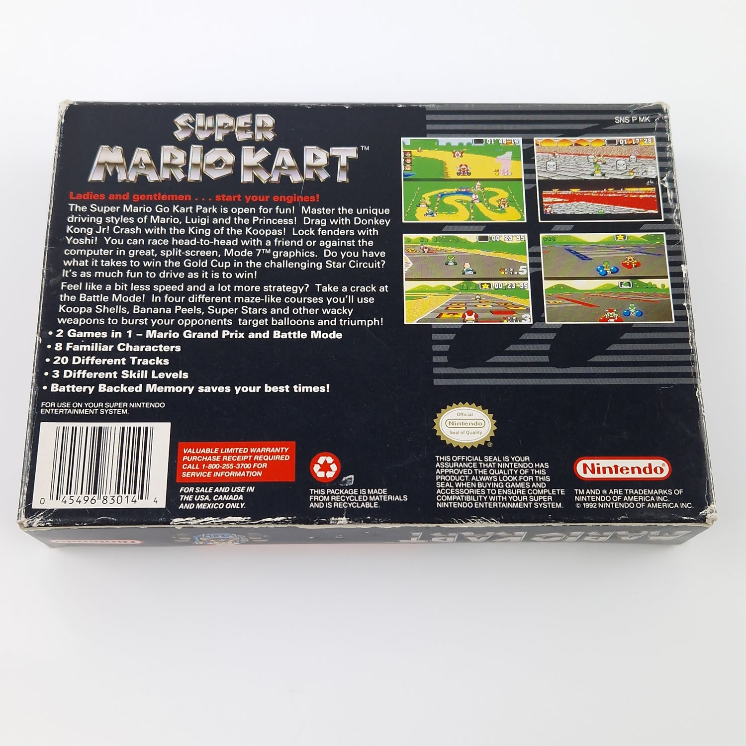 Super Nintendo Spiel : Super Mario Kart - NTSC-U/C USA Version SNES OVP