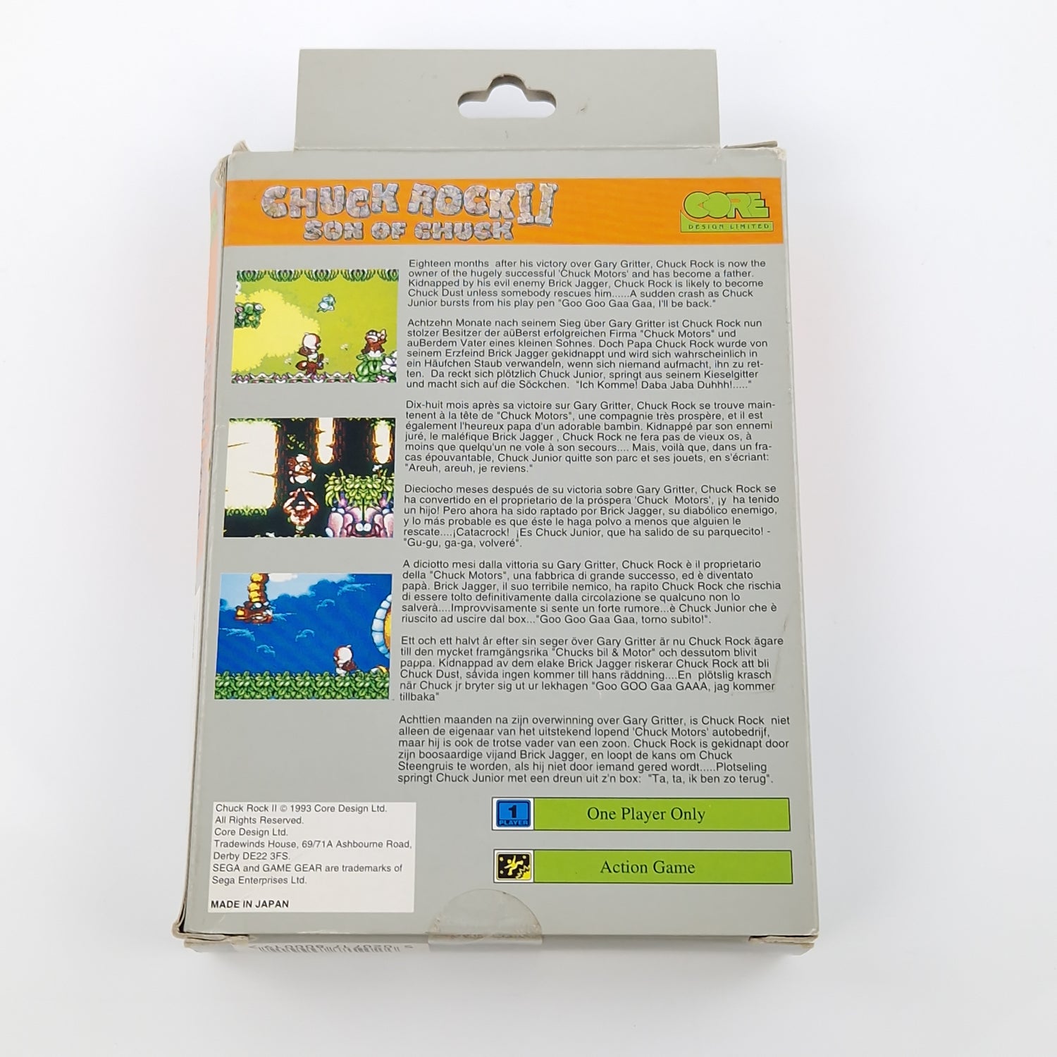 Sega Game Gear Spiel : Chuck Rock II Son of Chuck - Modul Anleitung OVP Box PAL