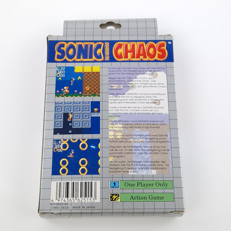 Sega Game Gear Spiel : Sonic The Hedgehog Chaos - Modul Anleitung OVP Box PAL