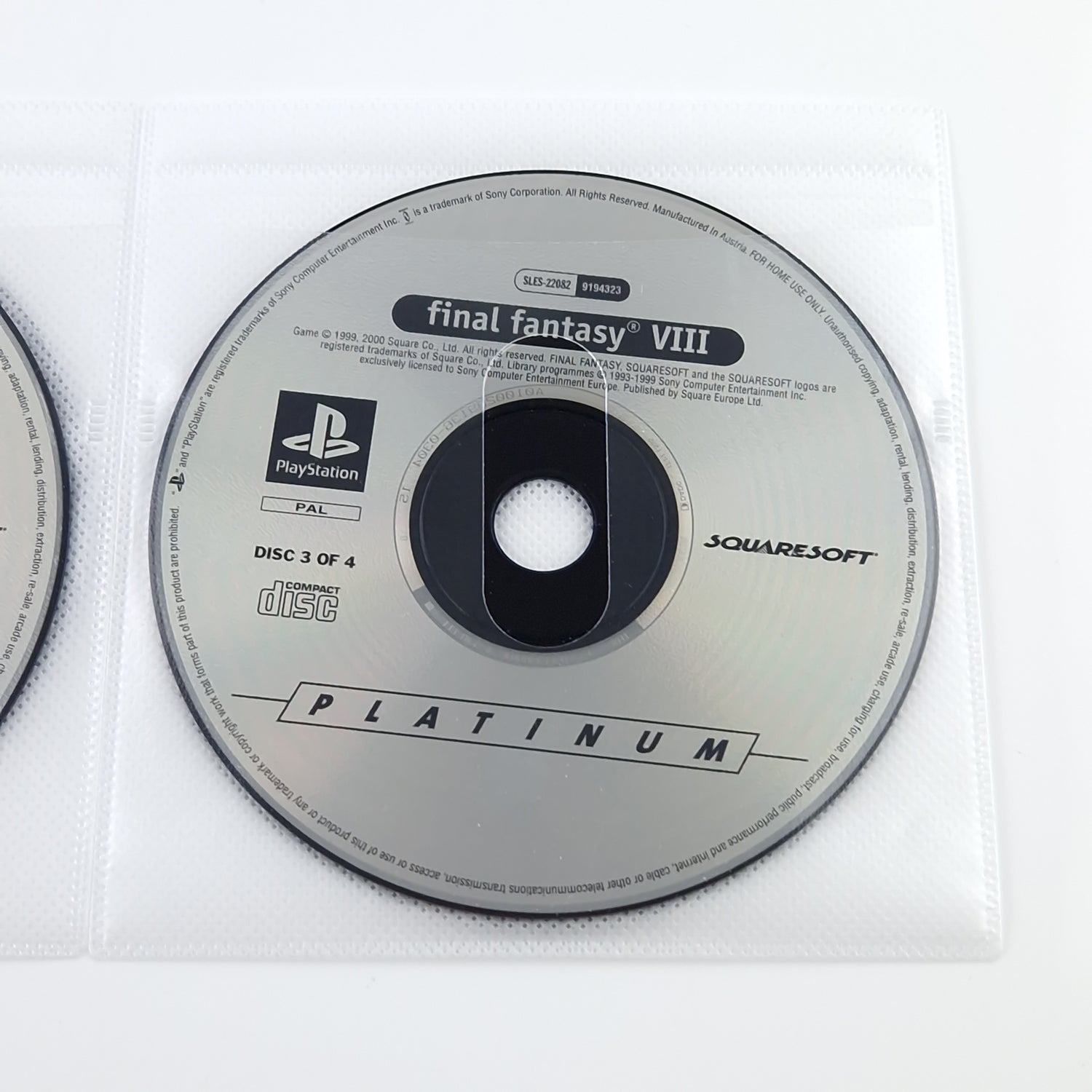 Playstation 1 Spiel : Final Fantasy VIII 8 - Sony PS1 CD 1 - 4 Platinum ohne OVP