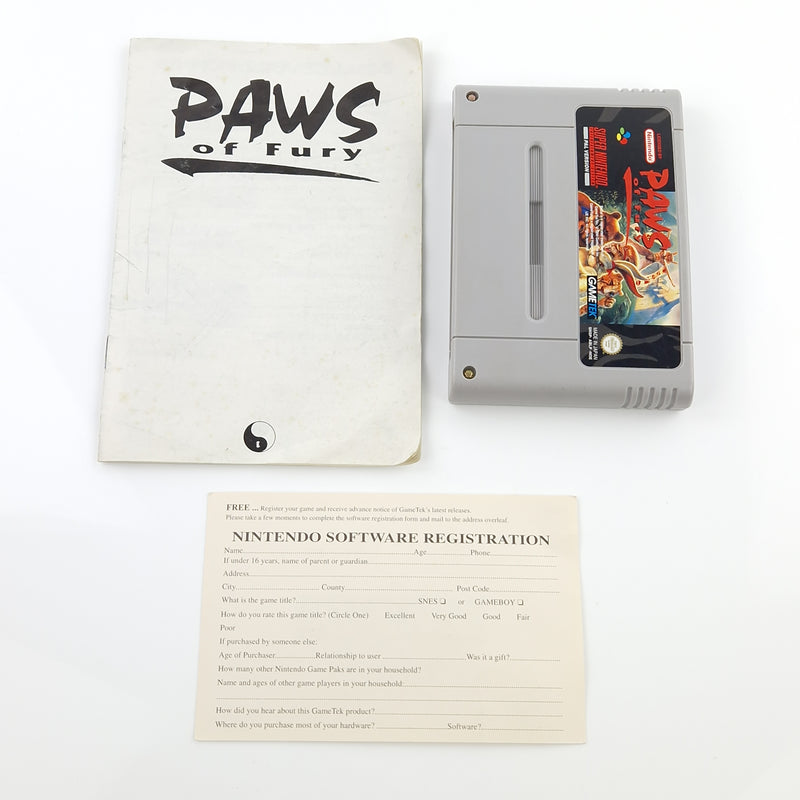 Super Nintendo Spiel : Paws of Fury - Modul Anleitung OVP cib / SNES PAL NOE