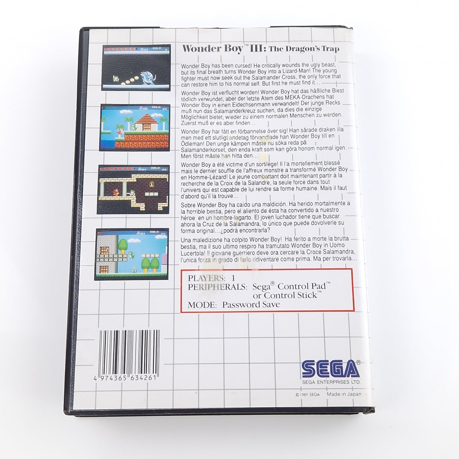 Sega Master System Spiel : Wonder Boy III The Dragons Trap - Modul Anleitung OVP