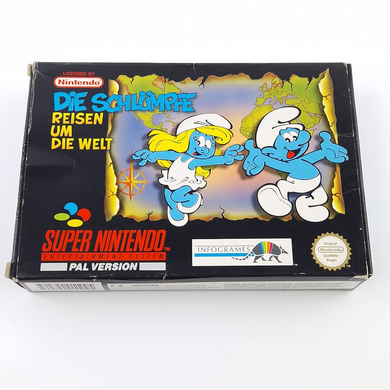 Super Nintendo Spiel : Die Schlümpfe Reisen um die Welt - SNES OVP PAL NOE