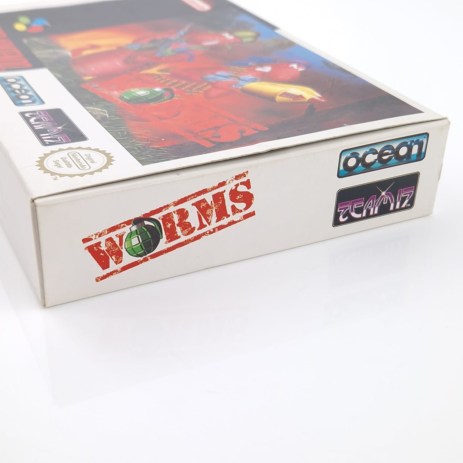 Super Nintendo Spiel : Worms - SNES Modul Anleitung OVP BOX cib / PAL NOE