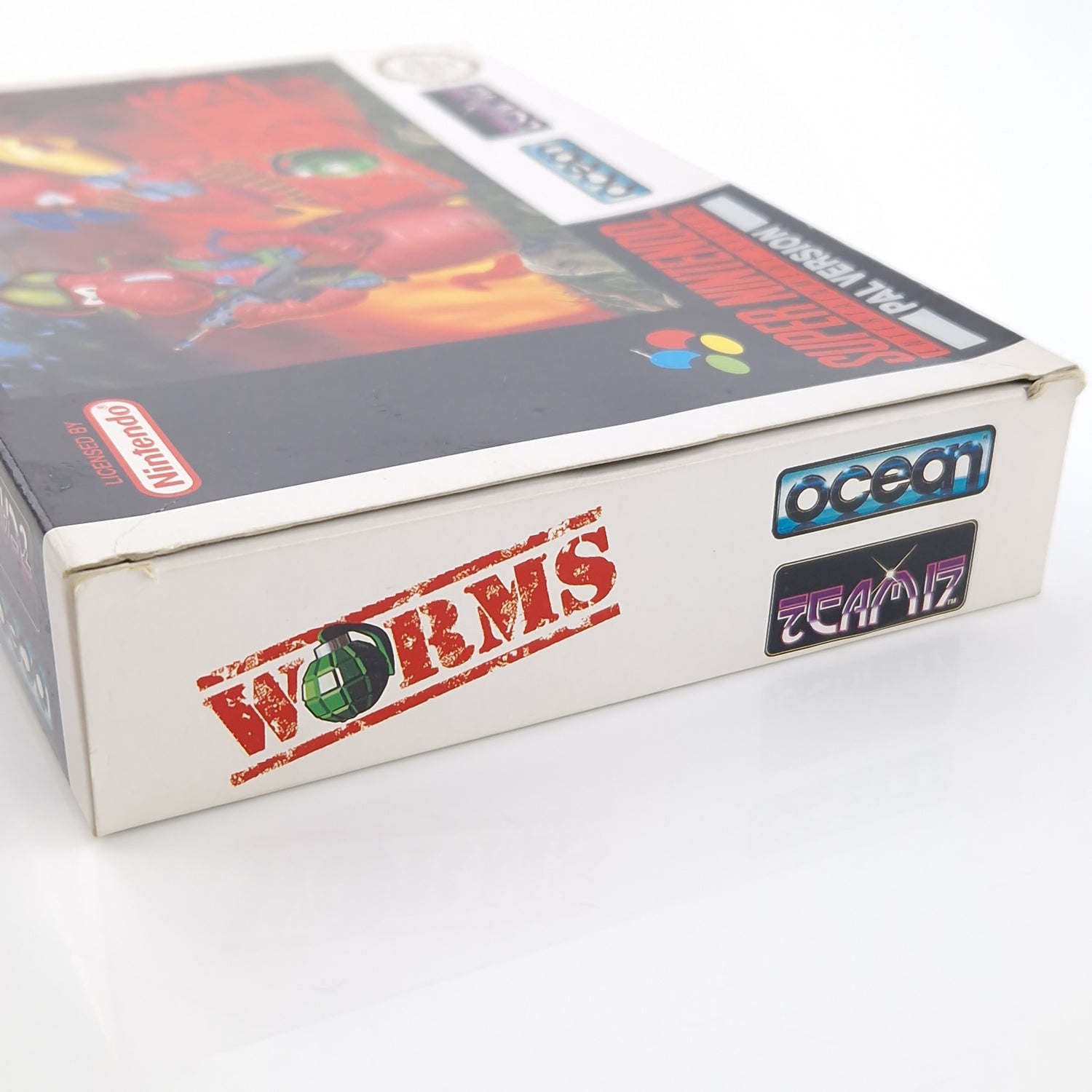 Super Nintendo Spiel : Worms - SNES Modul Anleitung OVP BOX cib / PAL NOE