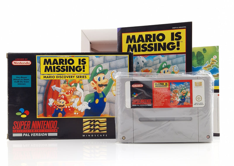 Super Nintendo Spiel : Mario is missing - SNES Modul Anleitung OVP cib PAL NOE