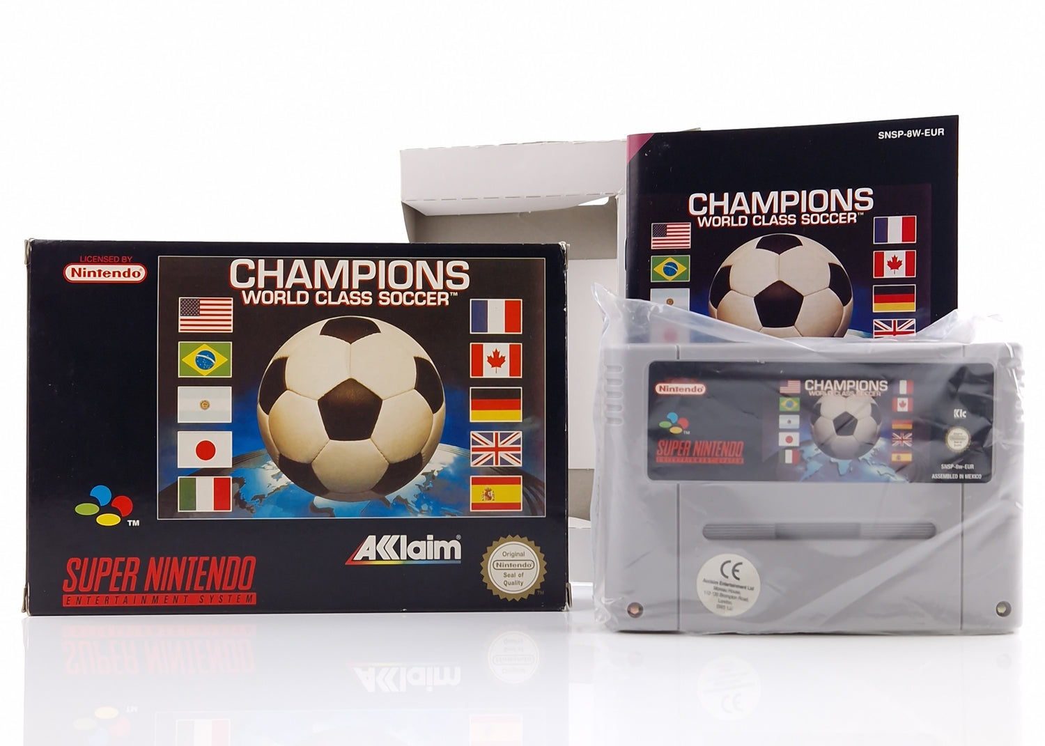 Super Nintendo Spiel : Champions World Class Soccer - SNES Mexico Modul OVP PAL