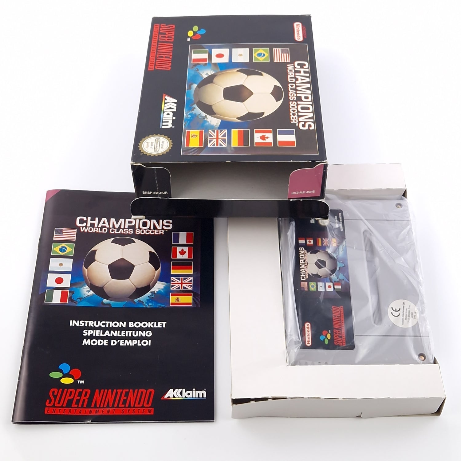 Super Nintendo Spiel : Champions World Class Soccer - SNES Mexico Modul OVP PAL