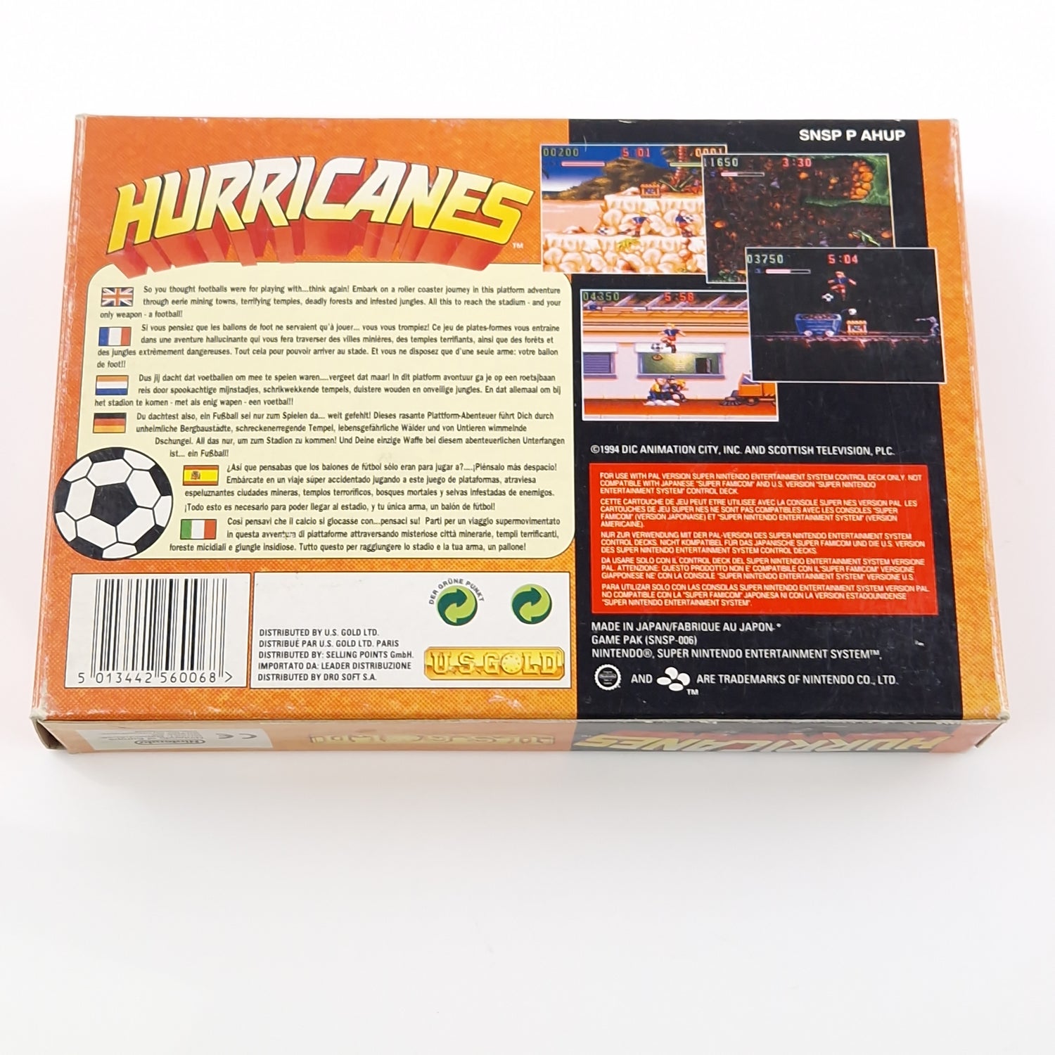 Super Nintendo Spiel : Hurricanes Fußball - SNES Modul Anleitung OVP PAL EUR