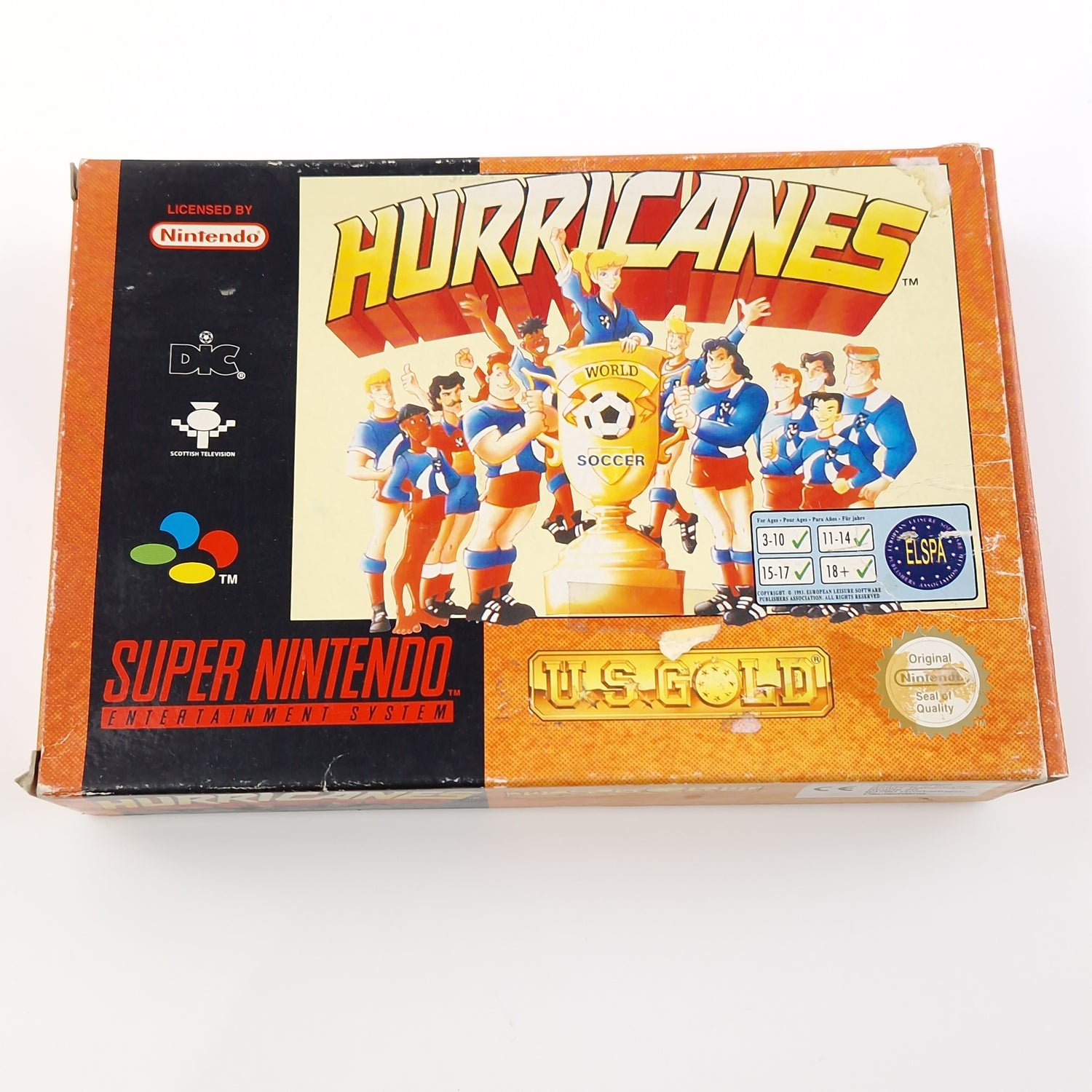 Super Nintendo Spiel : Hurricanes Fußball - SNES Modul Anleitung OVP PAL EUR