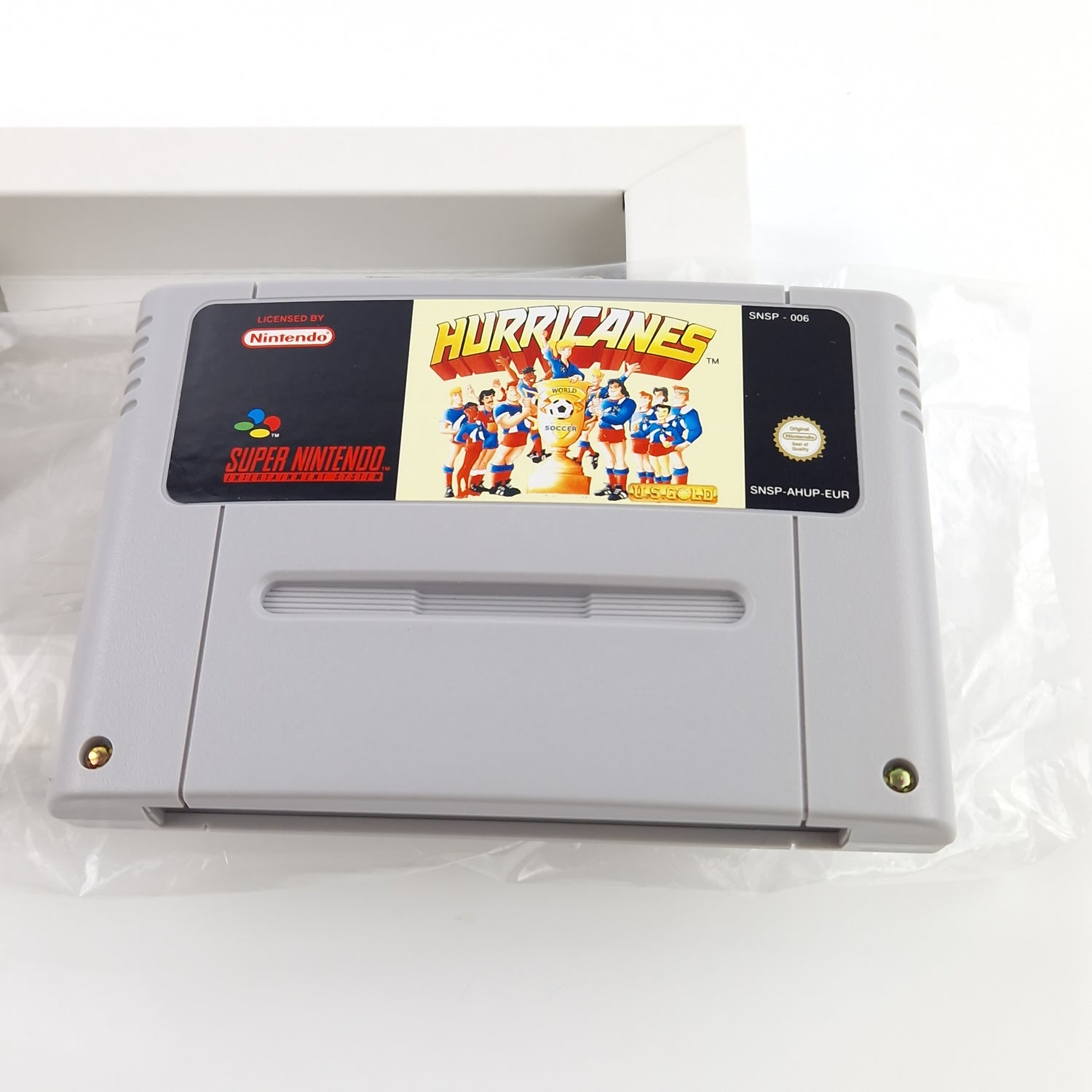 Super Nintendo Spiel : Hurricanes Fußball - SNES Modul Anleitung OVP PAL EUR