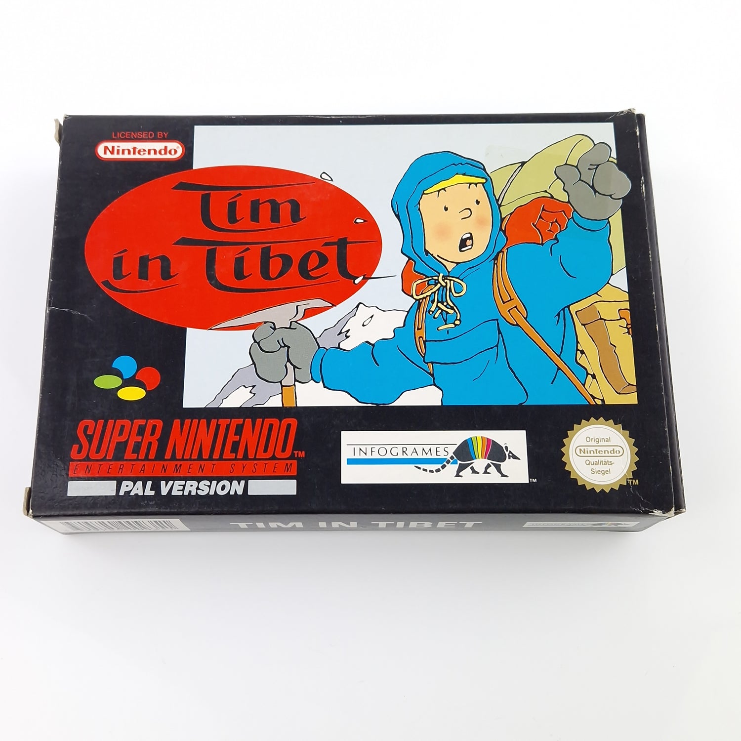 Super Nintendo Spiel : Tim in Tibet - SNES Modul Anleitung OVP PAL NOE-1