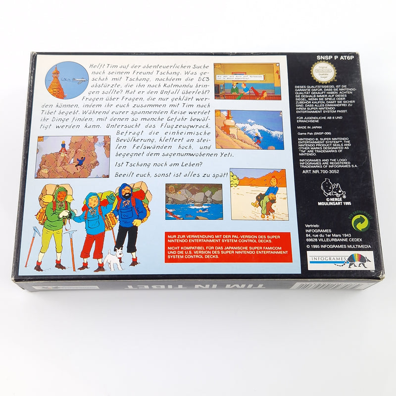 Super Nintendo Spiel : Tim in Tibet - SNES Modul Anleitung OVP PAL NOE-1