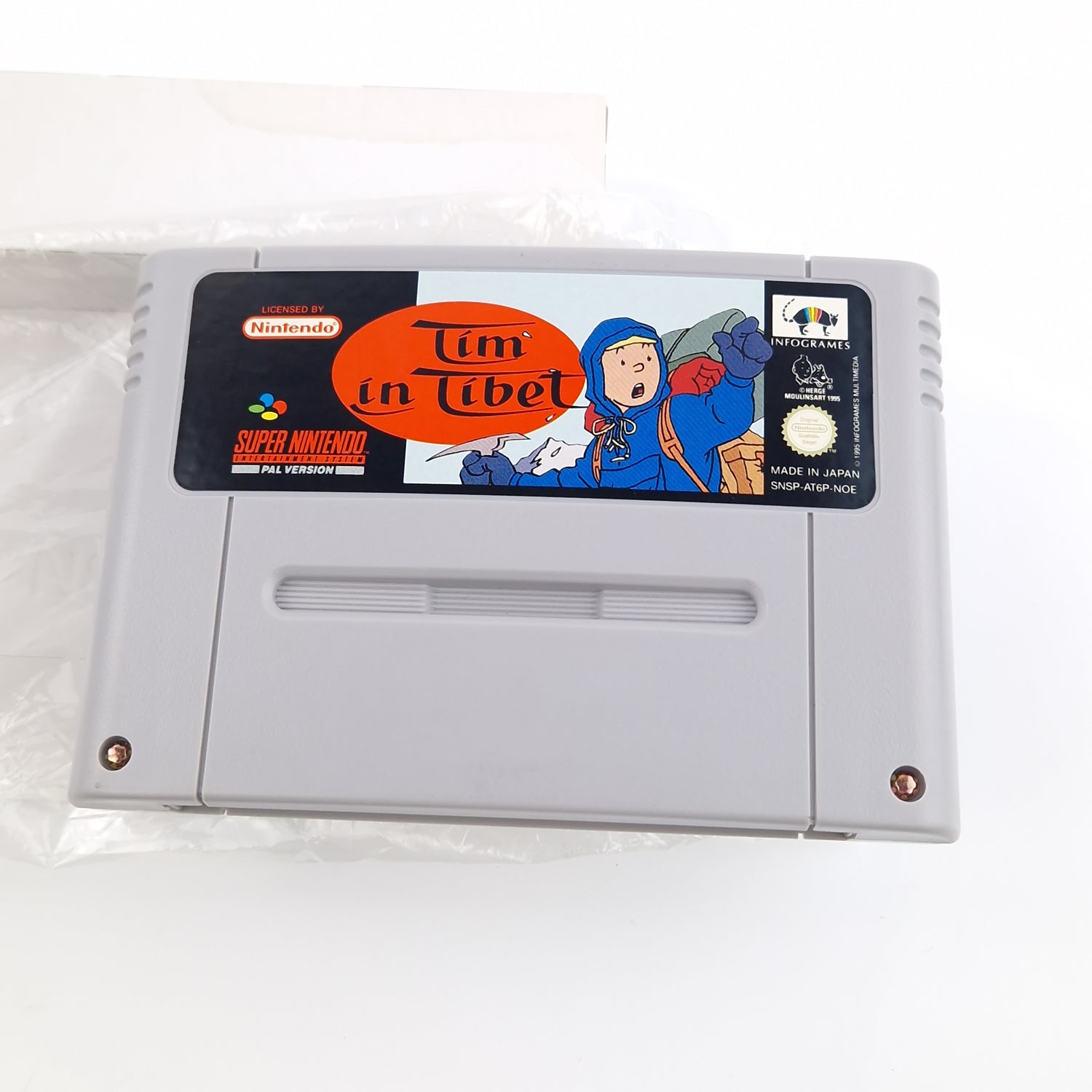 Super Nintendo Spiel : Tim in Tibet - SNES Modul Anleitung OVP PAL NOE-1