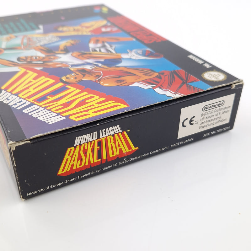 Super Nintendo Spiel : World League Basketball - SNES Modul Anleitung OVP PAL